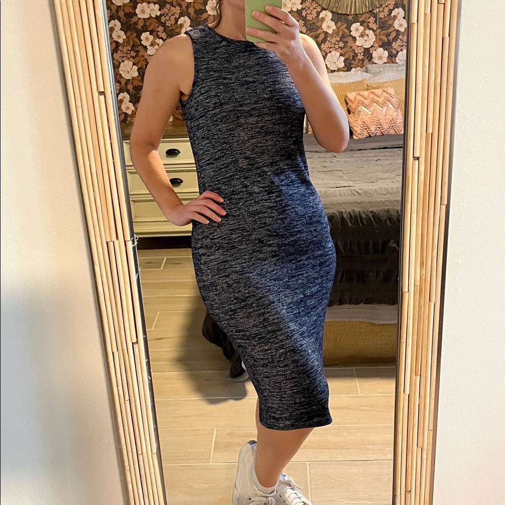 GAP Blue & White Sleeveless Midi Dress